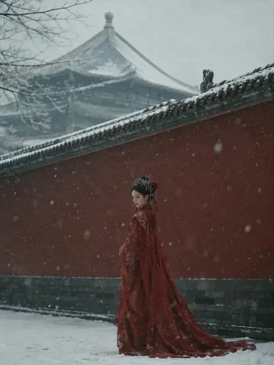 短剧《宫墙雪》竖屏封面，古装题材