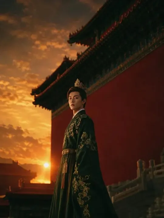 短剧《穿成废柴皇子后我登基了》竖屏封面，穿越重生题材